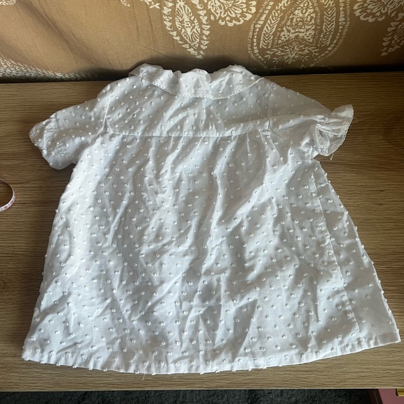 Martina Charlotte Girls Babydoll White Buttondown Shirt Dress - Picture 5 of 5
